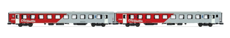 Jägerndorfer Collection JC60280 - N  2-tlg. Reisezugwagenset City Shuttle Wortmarke der ÖBB; Ep. VI